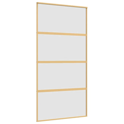 Sliding Door Gold 102,5x205 cm Frosted ESG Glass and Aluminium
