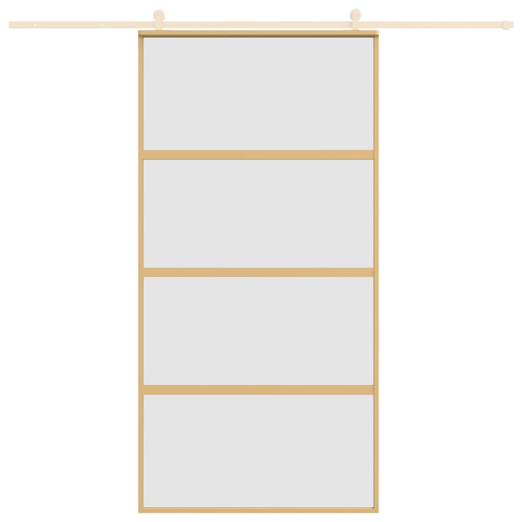 Sliding Door Gold 102.5x205 cm Frosted ESG Glass and Aluminium
