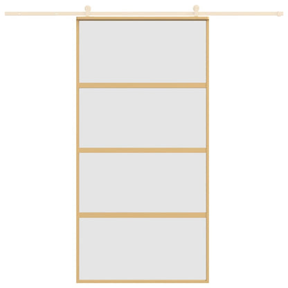 Sliding Door Gold 102.5x205 cm Frosted ESG Glass and Aluminium