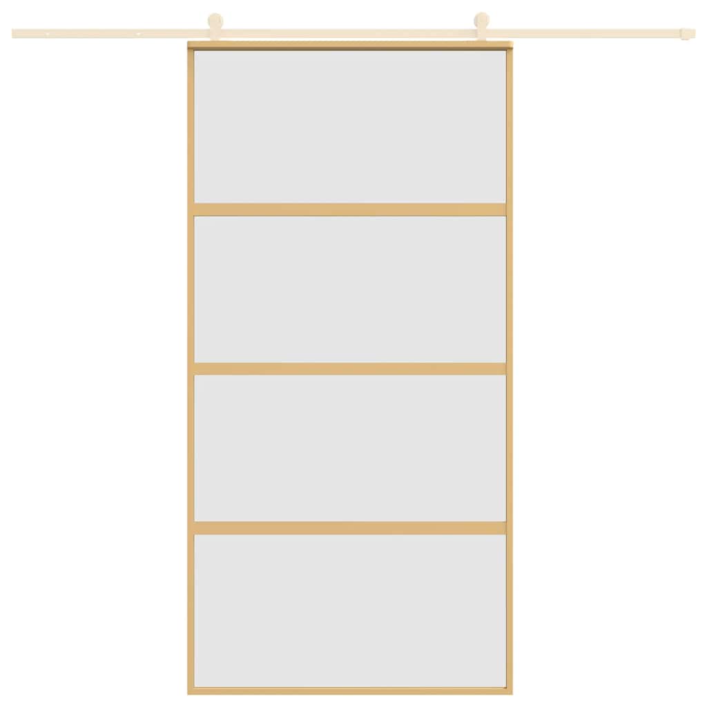 Sliding Door Gold 102,5x205 cm Frosted ESG Glass and Aluminium