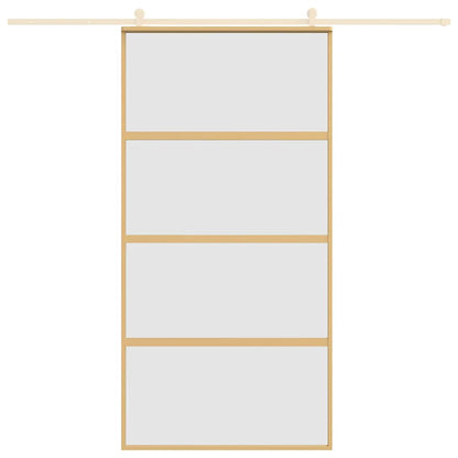 Sliding Door Gold 102,5x205 cm Frosted ESG Glass and Aluminium