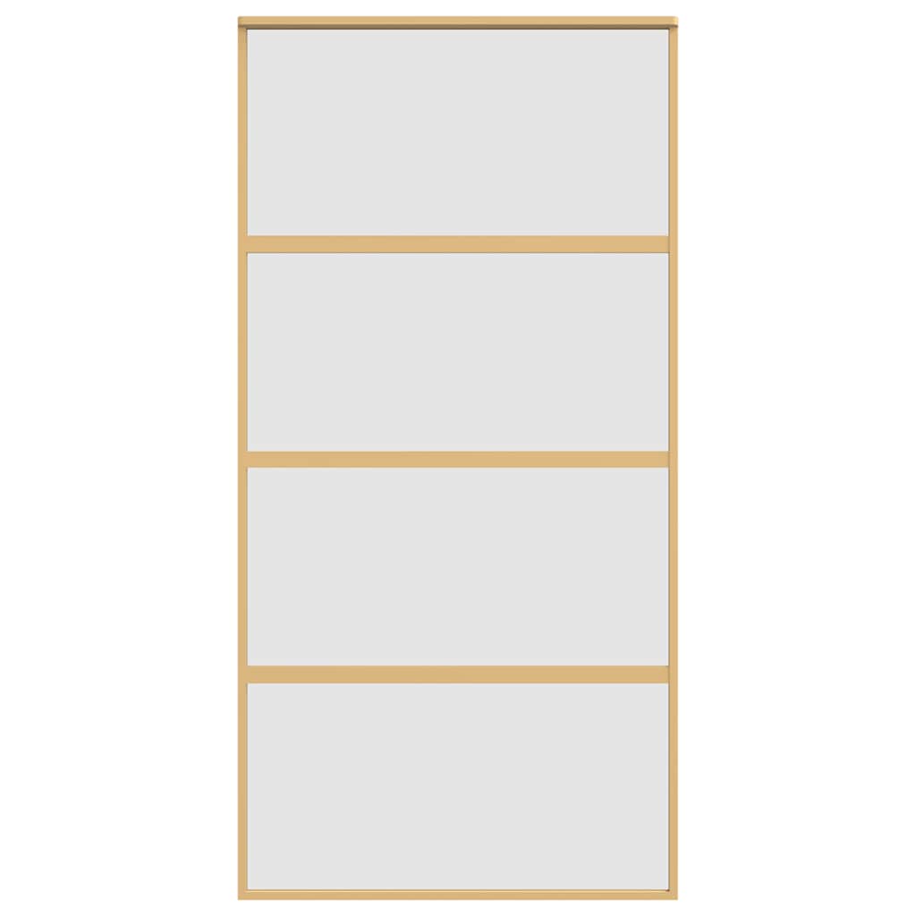 Sliding Door Gold 102.5x205 cm Frosted ESG Glass and Aluminium