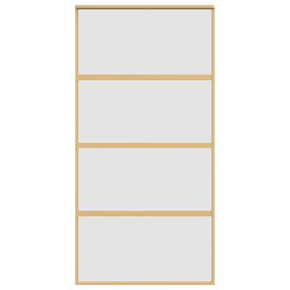Sliding Door Gold 102,5x205 cm Frosted ESG Glass and Aluminium