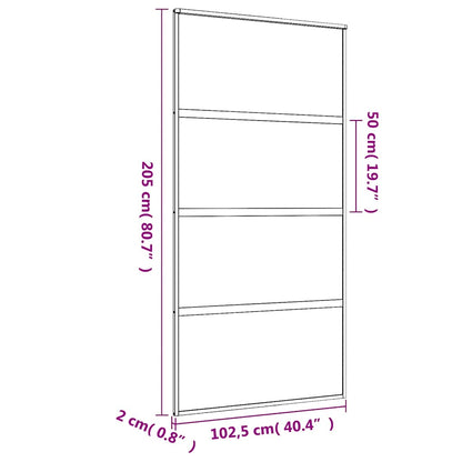 Sliding Door Gold 102,5x205 cm Frosted ESG Glass and Aluminium