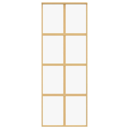 Sliding Door Gold 76x205 cm Clear ESG Glass and Aluminium