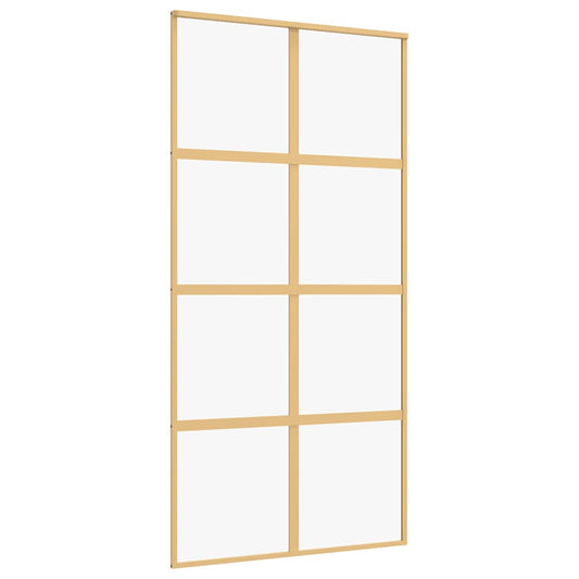 Sliding Door Gold 102,5x205 cm Clear ESG Glass and Aluminium