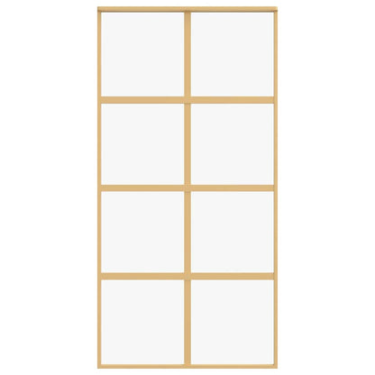 Sliding Door Gold 102.5x205 cm Clear ESG Glass and Aluminium