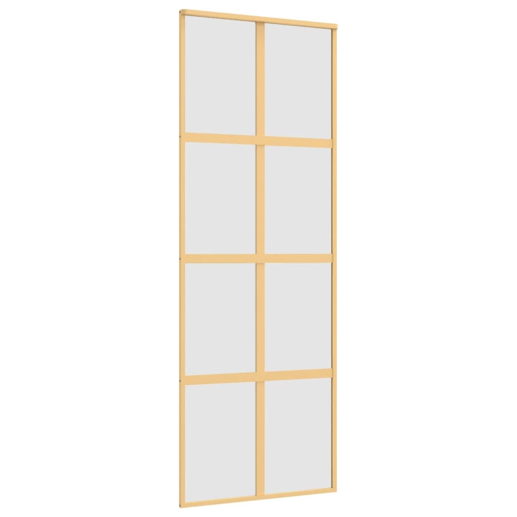 Sliding Door Gold 76x205 cm Frosted ESG Glass and Aluminium