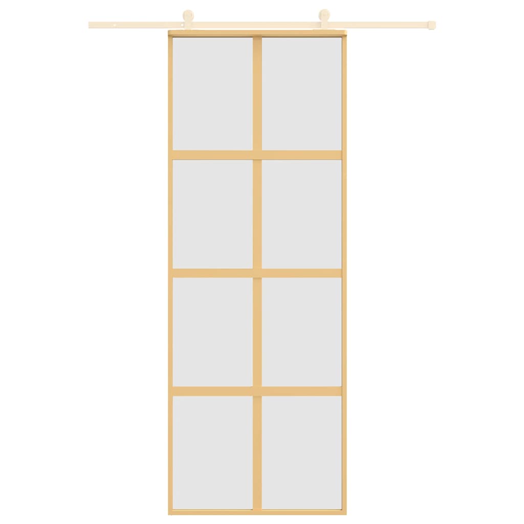 Sliding Door Gold 76x205 cm Frosted ESG Glass and Aluminium