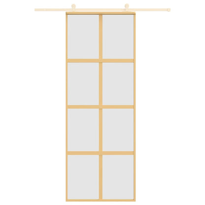 Sliding Door Gold 76x205 cm Frosted ESG Glass and Aluminium