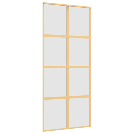 Sliding Door Gold 90x205 cm Frosted ESG Glass and Aluminium