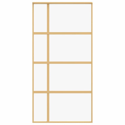 Sliding Door Gold 102.5x205 cm Clear ESG Glass and Aluminium