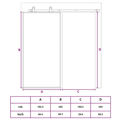 Sliding Door Gold 102.5x205 cm Clear ESG Glass and Aluminium