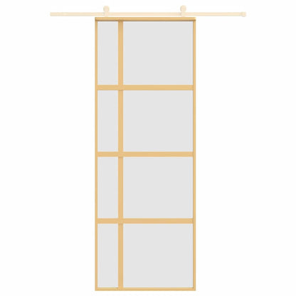 Sliding Door Gold 76x205 cm Frosted ESG Glass and Aluminium