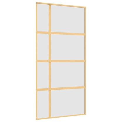 Sliding Door Gold 102.5x205 cm Frosted ESG Glass and Aluminium