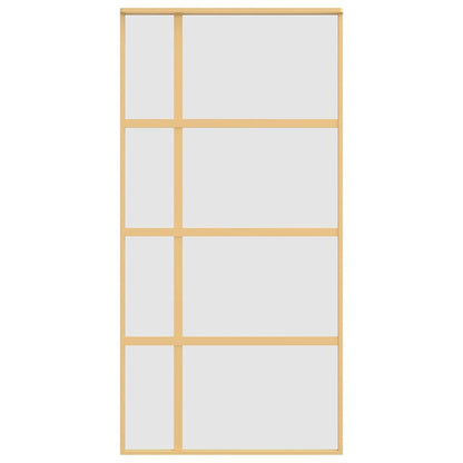 Sliding Door Gold 102.5x205 cm Frosted ESG Glass and Aluminium