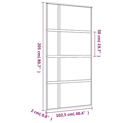 Sliding Door Gold 102.5x205 cm Frosted ESG Glass and Aluminium