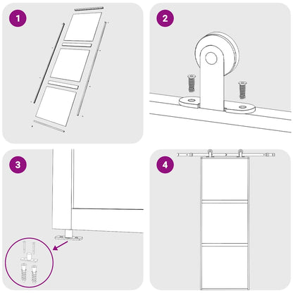 Sliding Door White 76x205 cm Tempered Glass and Aluminium