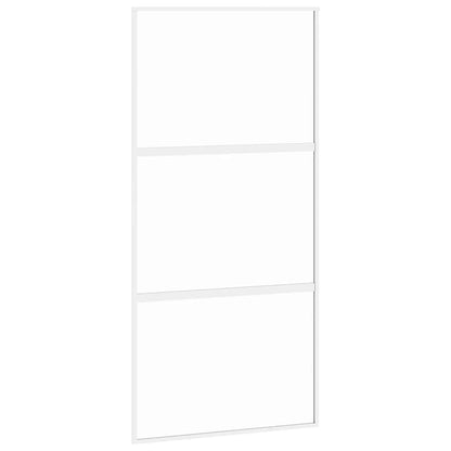 Sliding Door White 102.5x205 cm Tempered Glass and Aluminium