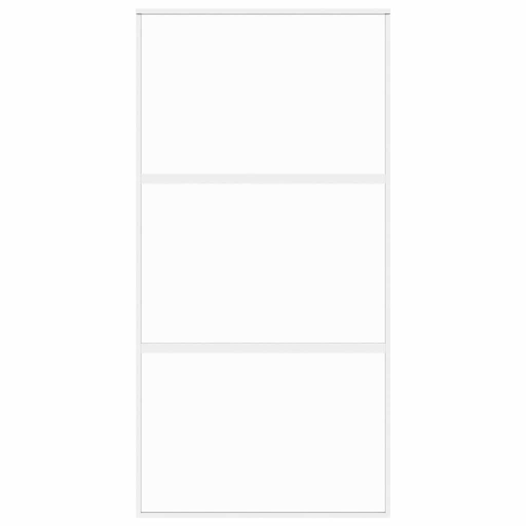Sliding Door White 102,5x205 cm Tempered Glass and Aluminium