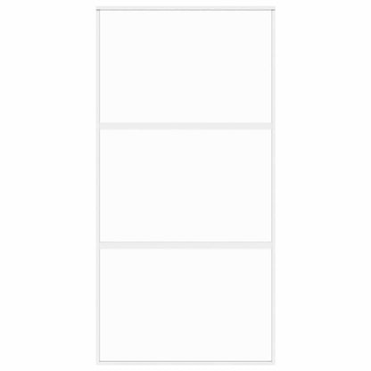 Sliding Door White 102,5x205 cm Tempered Glass and Aluminium