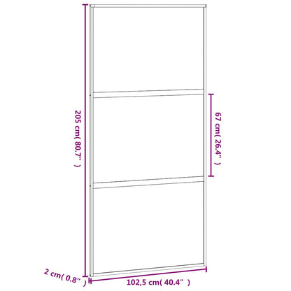 Sliding Door White 102.5x205 cm Tempered Glass and Aluminium