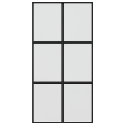 Sliding Door Black 102,5x205 cm Tempered Glass and Aluminium