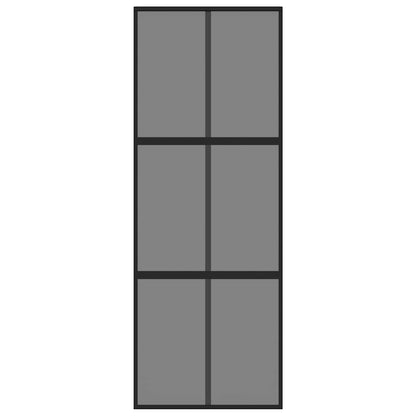 Sliding Door Black 76x205 cm Tempered Glass and Aluminium