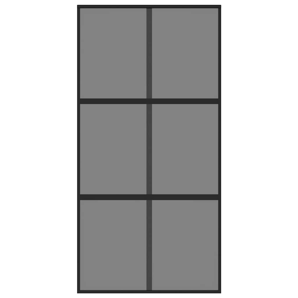 Sliding Door Black 102,5x205 cm Tempered Glass and Aluminium