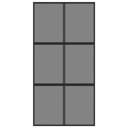 Sliding Door Black 102,5x205 cm Tempered Glass and Aluminium