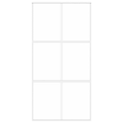 Sliding Door White 102,5x205 cm Tempered Glass and Aluminium