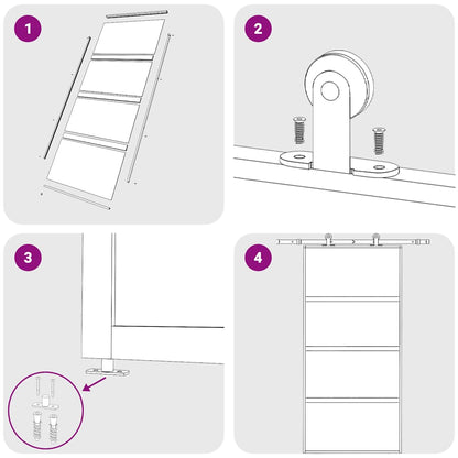 Sliding Door Black 102,5x205 cm Tempered Glass and Aluminium