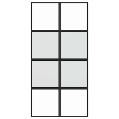 Sliding Door Black 102,5x205 cm Tempered Glass and Aluminium