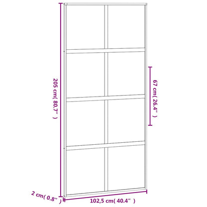 Sliding Door Black 102,5x205 cm Tempered Glass and Aluminium