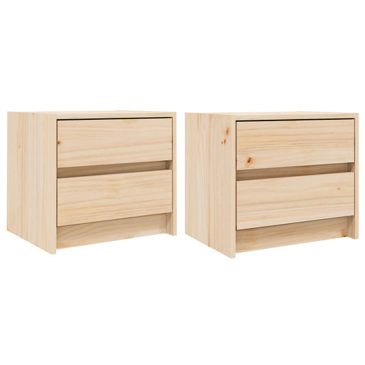 Bedside Cabinets 2 pcs 40x31x35.5 cm Solid Wood Pine
