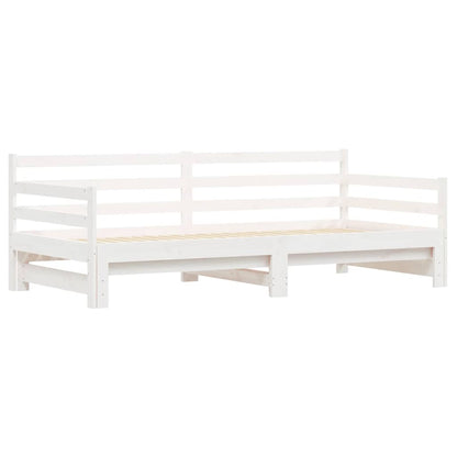 Daybed with Trundle without Mattress White 90x200 cm Solid Wood