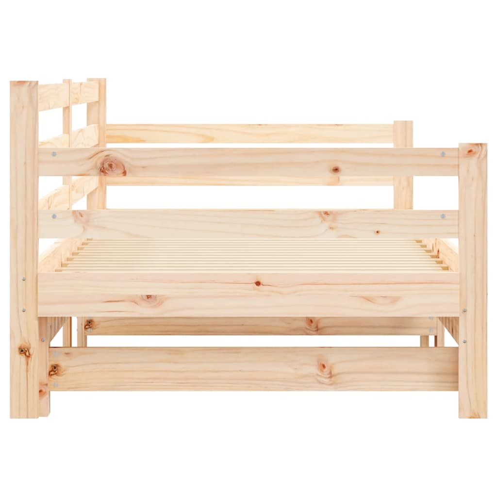 Daybed with Trundle without Mattress 80x200 cm Solid Wood