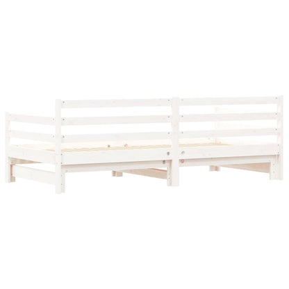 Daybed with Trundle without Mattress White 90x190 cm Single Solid Wood