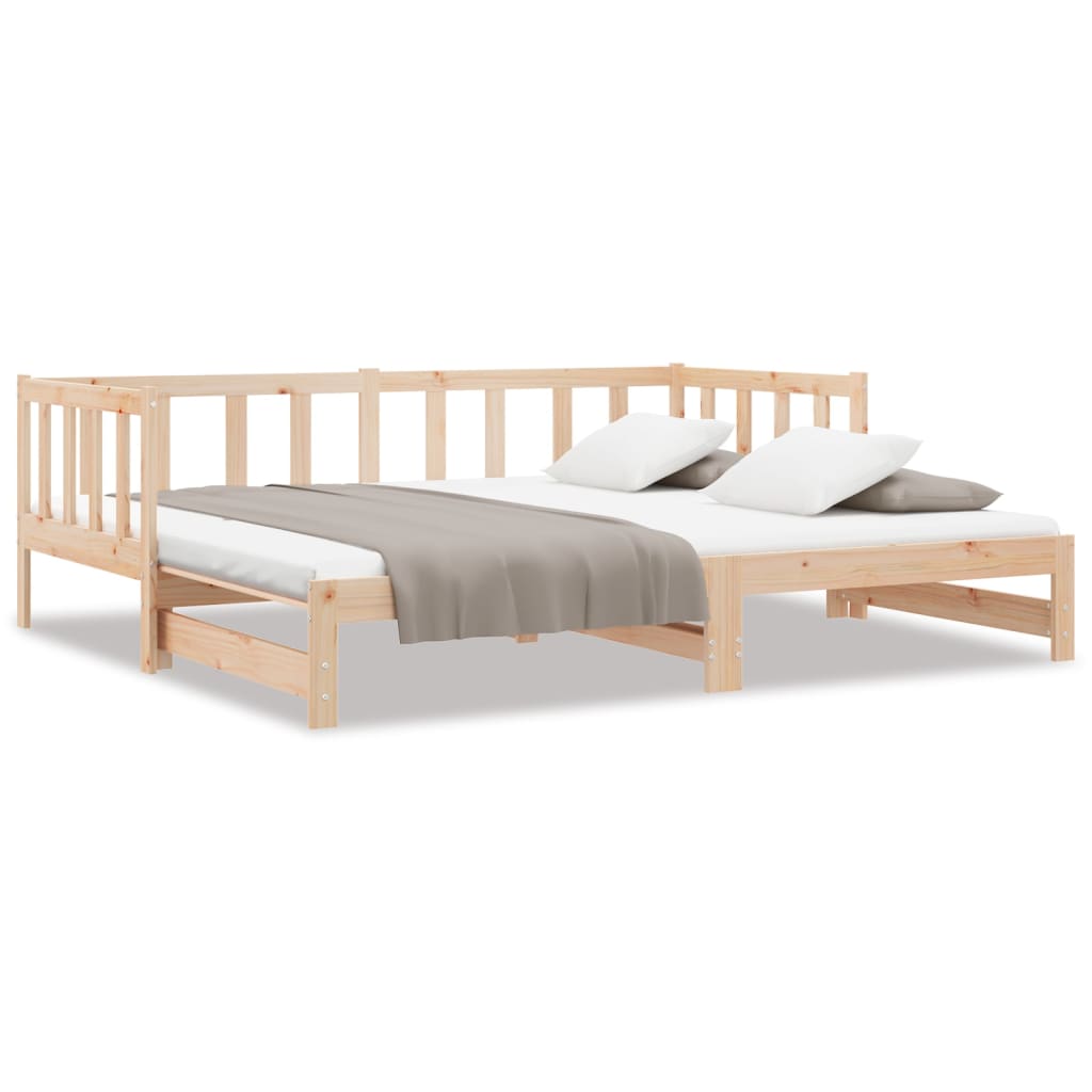 Day Bed with Trundle without Mattress 90x200 cm Solid Wood