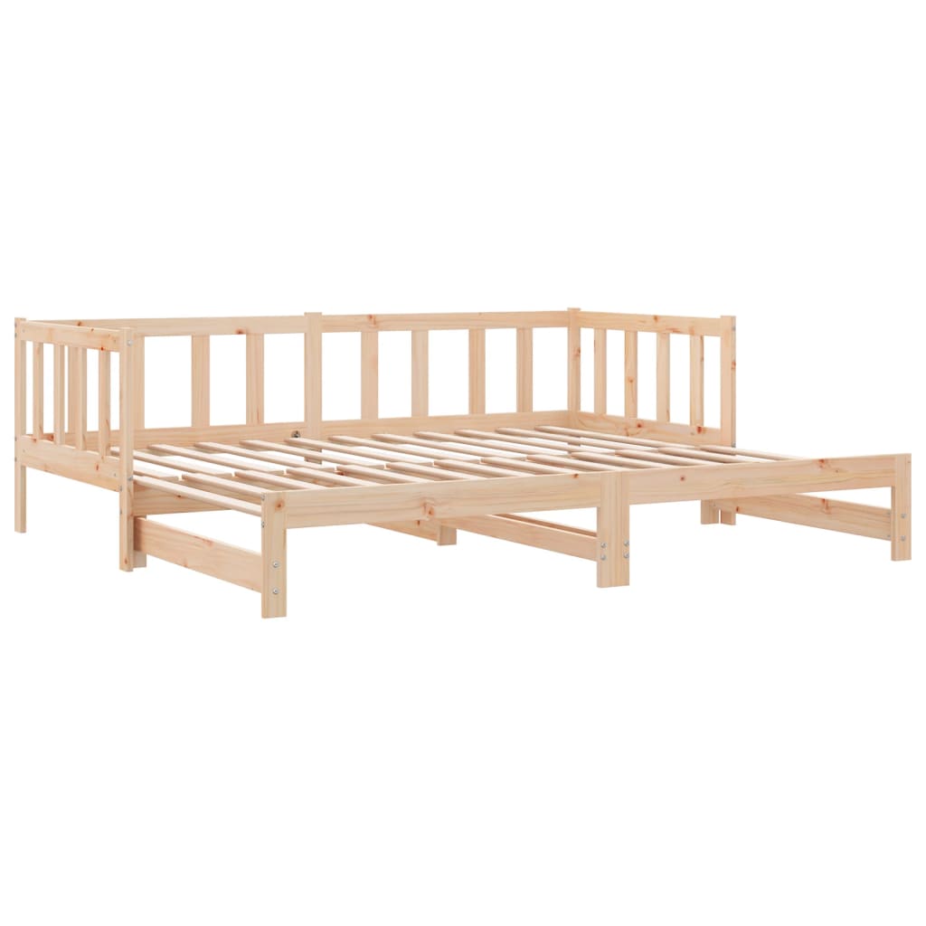 Day Bed with Trundle without Mattress 90x200 cm Solid Wood