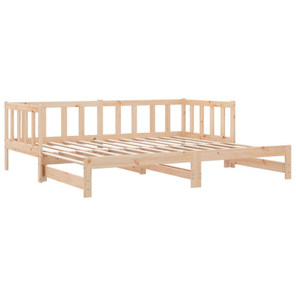 Day Bed with Trundle without Mattress 90x200 cm Solid Wood