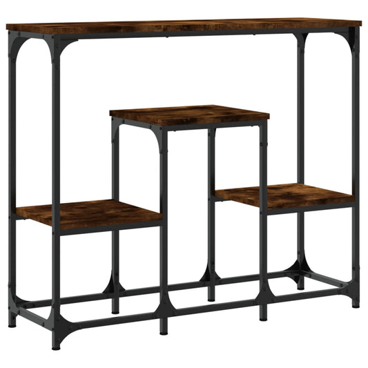 Console Table Smoked Oak 89.5x28x76 cm Engineered Wood