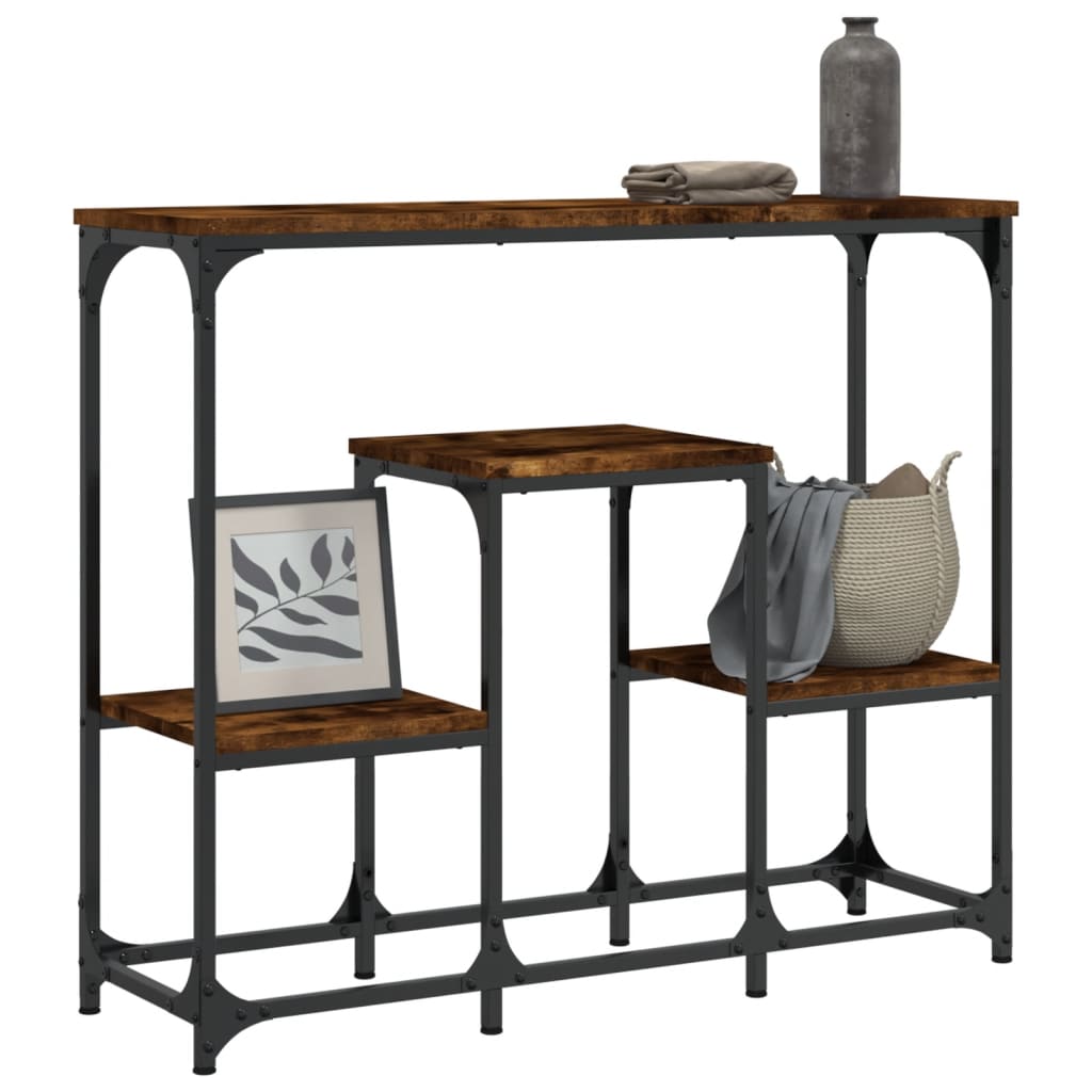 Console Table Smoked Oak 89.5x28x76 cm Engineered Wood