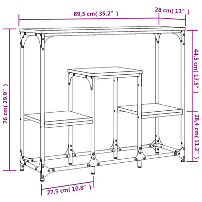 Console Table Smoked Oak 89.5x28x76 cm Engineered Wood