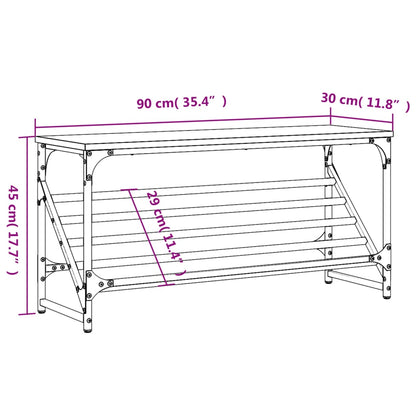 Shoe Rack Smoked Oak 90x30x45 cm Engineered Wood