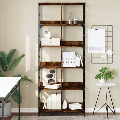 Bookshelf Smoked Oak 78,5x33x188,5 cm Engineered Wood