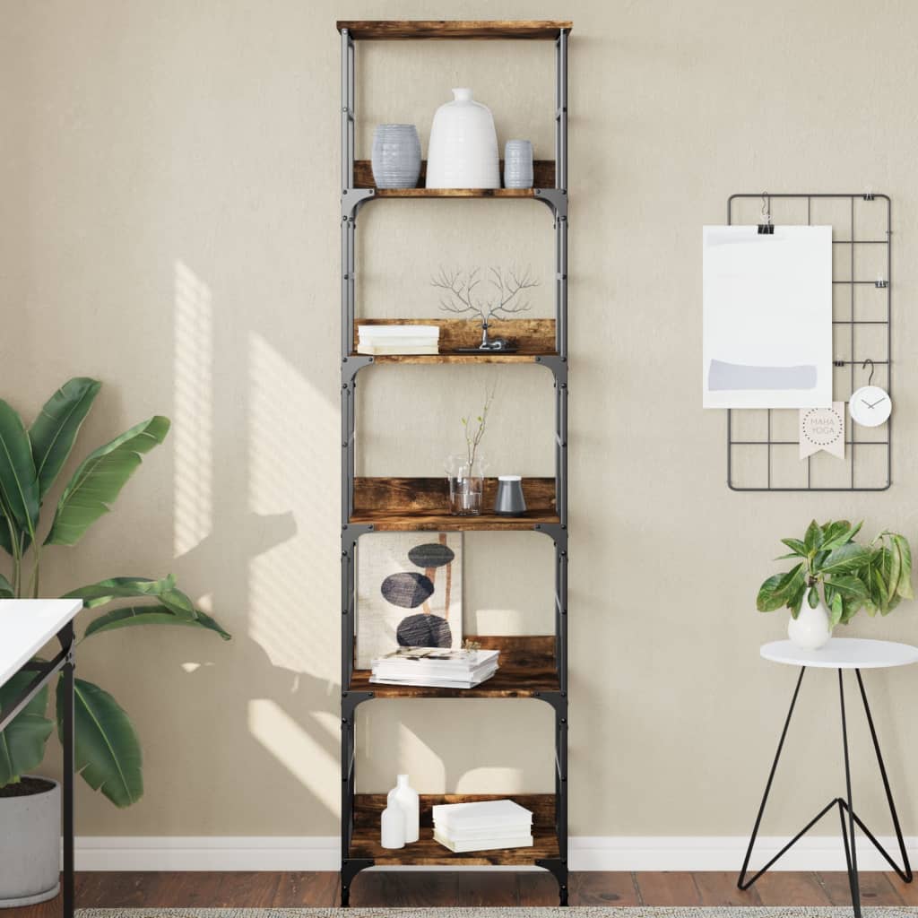 Bookshelf Smoked Oak 50x33x188,5 cm Engineered Wood