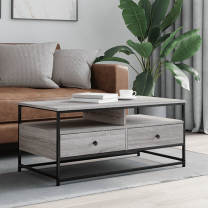 Coffee Table Grey Sonoma 100 x 51 x 45 cm Engineered Wood