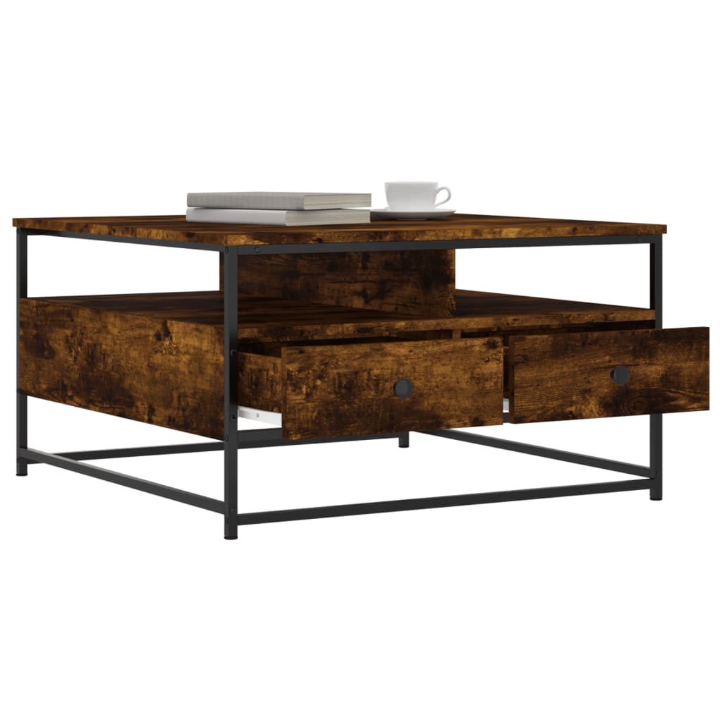 Coffee Table Smoked Oak 80 x 80 x 45 cm