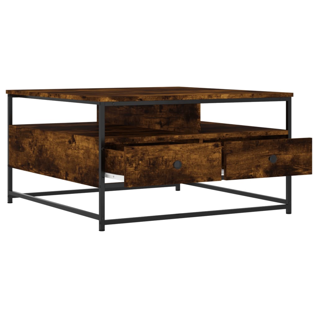 Coffee Table Smoked Oak 80 x 80 x 45 cm